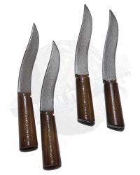 Dam Toys Gangsters Kingdom Juarez: Dagger Knives With Wood Handles x 4