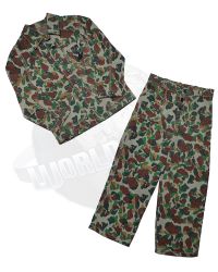Gearbox Toys WWII USMC Camouflaged HBT Uniform Shirt & Trousers