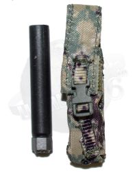 Toy Soldier Modern Military Pistol Silencer Suppressor & Camouflaged Pouch