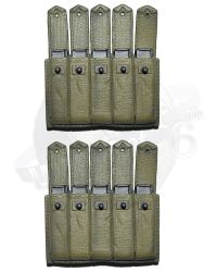 Dragon Models Ltd. WWII US Army Molded Thompson Ammunition Five Slot Pouch x 2