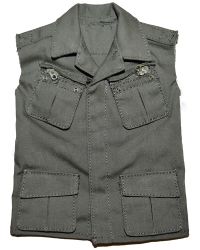 UJINDOU U.S. Army 25th Infantry Division Vietnam War: Sleeveless Jungle Fatigue Shirt