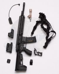 Mini Times CIA Armed Agents: HK416 Rifle With EOTECH EXPS2 Sight, LA5 PEQ Laser, Tango Grip, Scout Light with Low Profile Mount & Sling