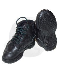 Modern Warfare Military Leather Short Lace Up Boots (Black)