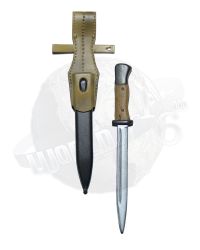 Dragon Models Ltd. WWII Axis Lothar Bayonet (Tan Handle) & Molded Sheath (Black/Tan)